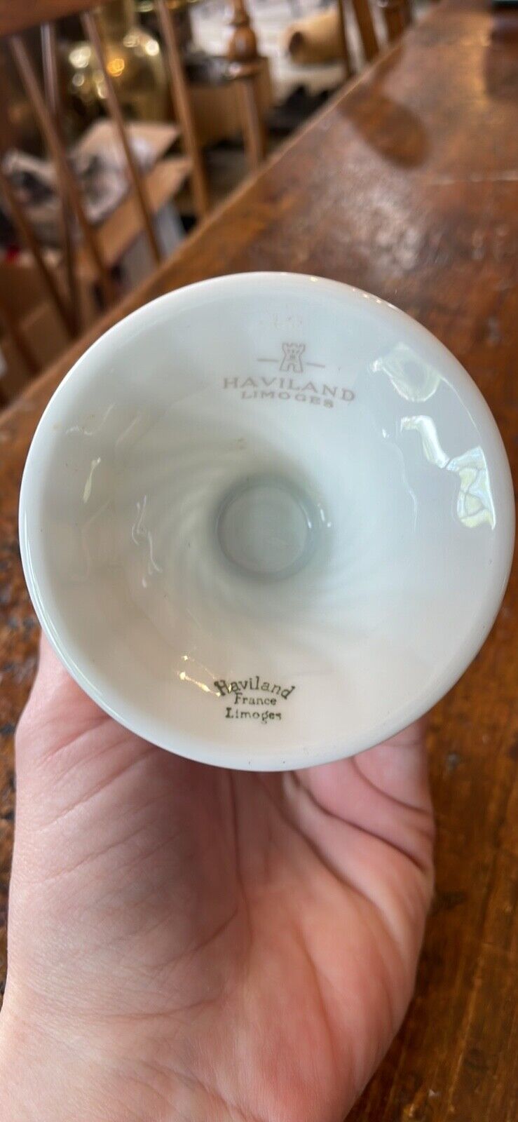 1960's Haviland LIMOGES Chalice Vase Fine Porcelain Footed 5.25" Vintage France