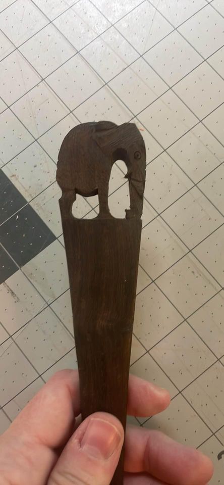 Nice Pair Of Carved Ironwood Elephant Handled Salad Servers