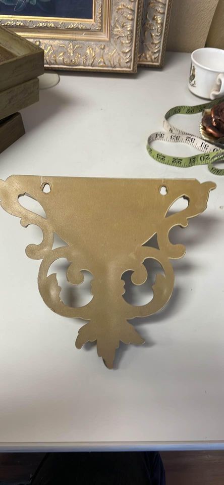 Vintage Pair of Gold Plastic Wall Pockets