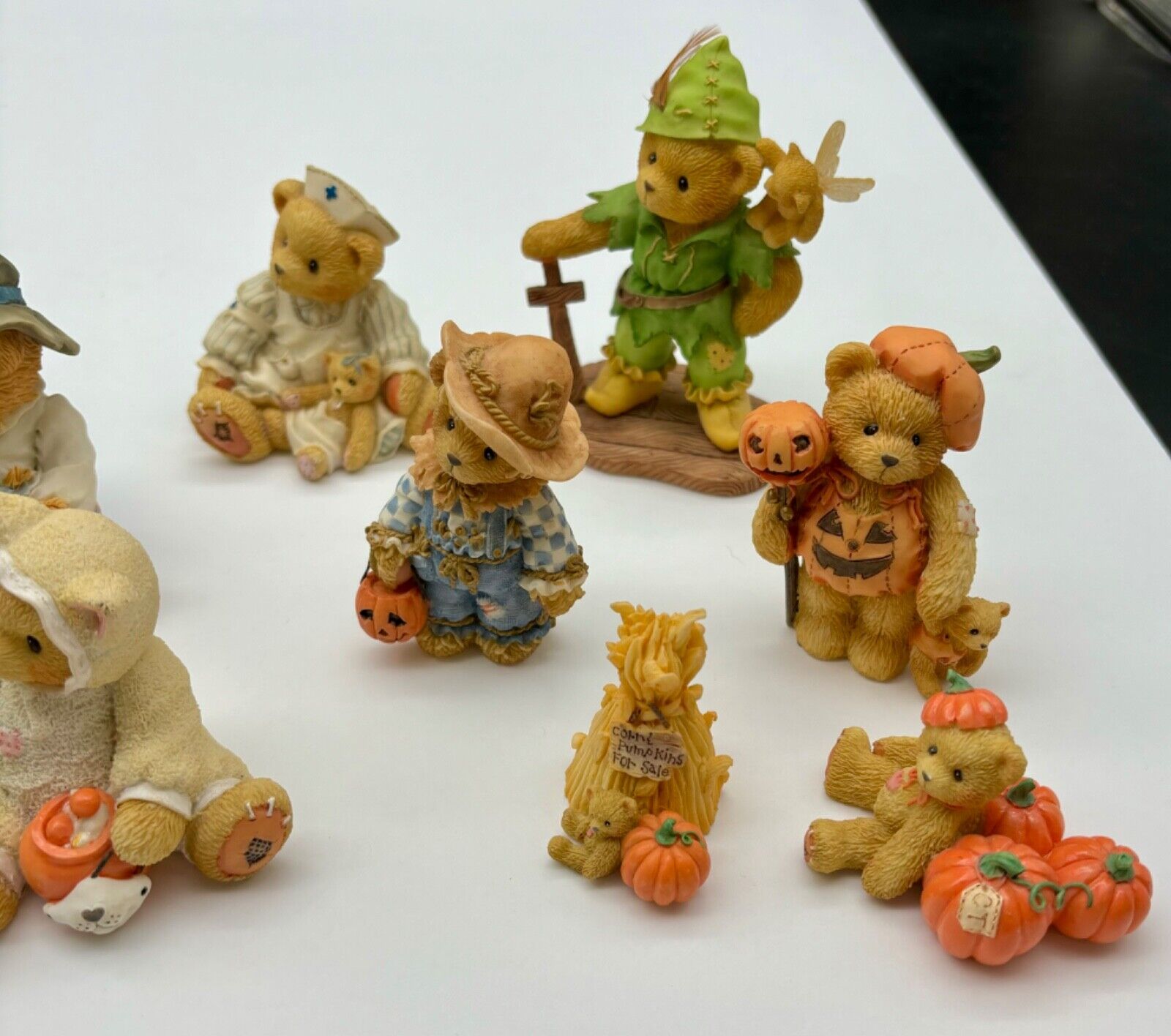 Lot of Ten Cherished Teddies and Enesco Figurines Halloween 1993-2001