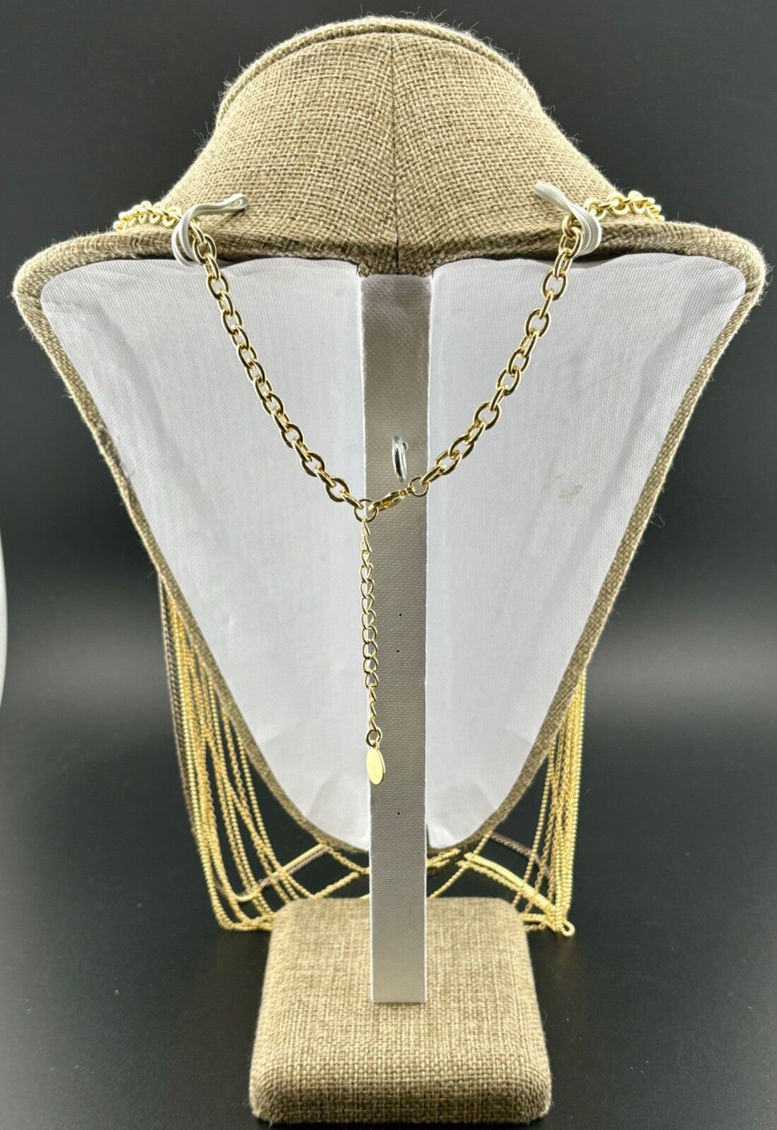 Gold-Tone Multi-Layered Crystal Necklace Avon