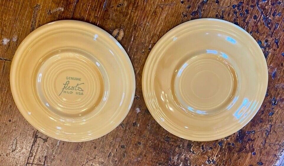 Six Mustard Yellow Fiesta Ware Saucers/Dessert Plates 6.25"