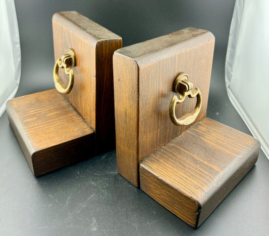 Vintage Solid Wood Bookends