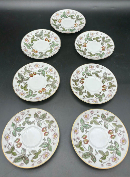 Wedgwood Strawberry Hill (7) Saucers, 5 3/4"