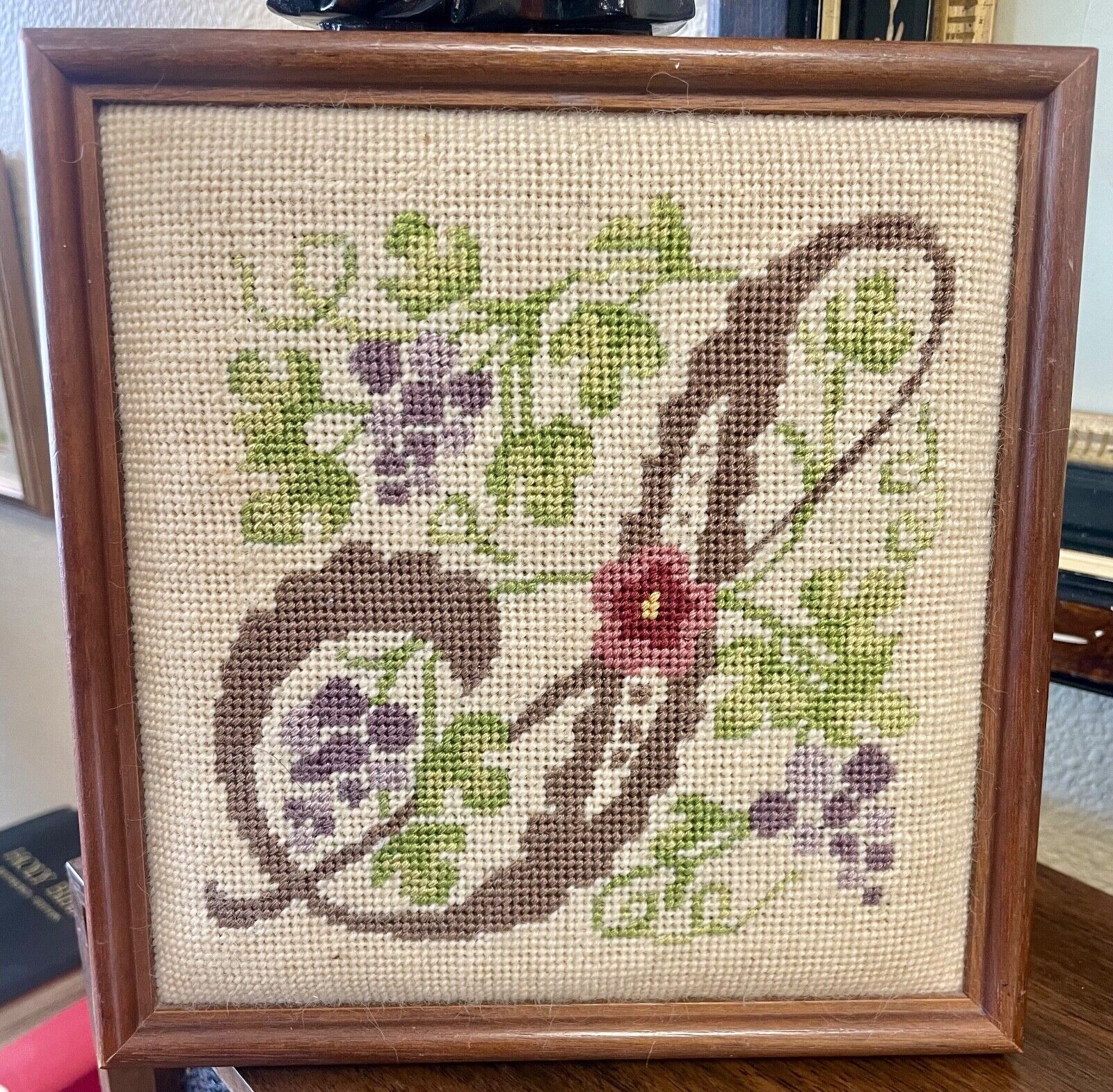 Hand Stitched Needle Point Floral