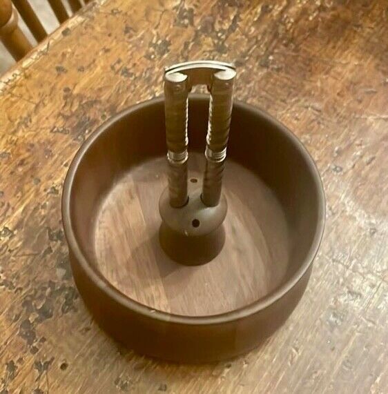 Vintage Solid Walnut Nut Bowl