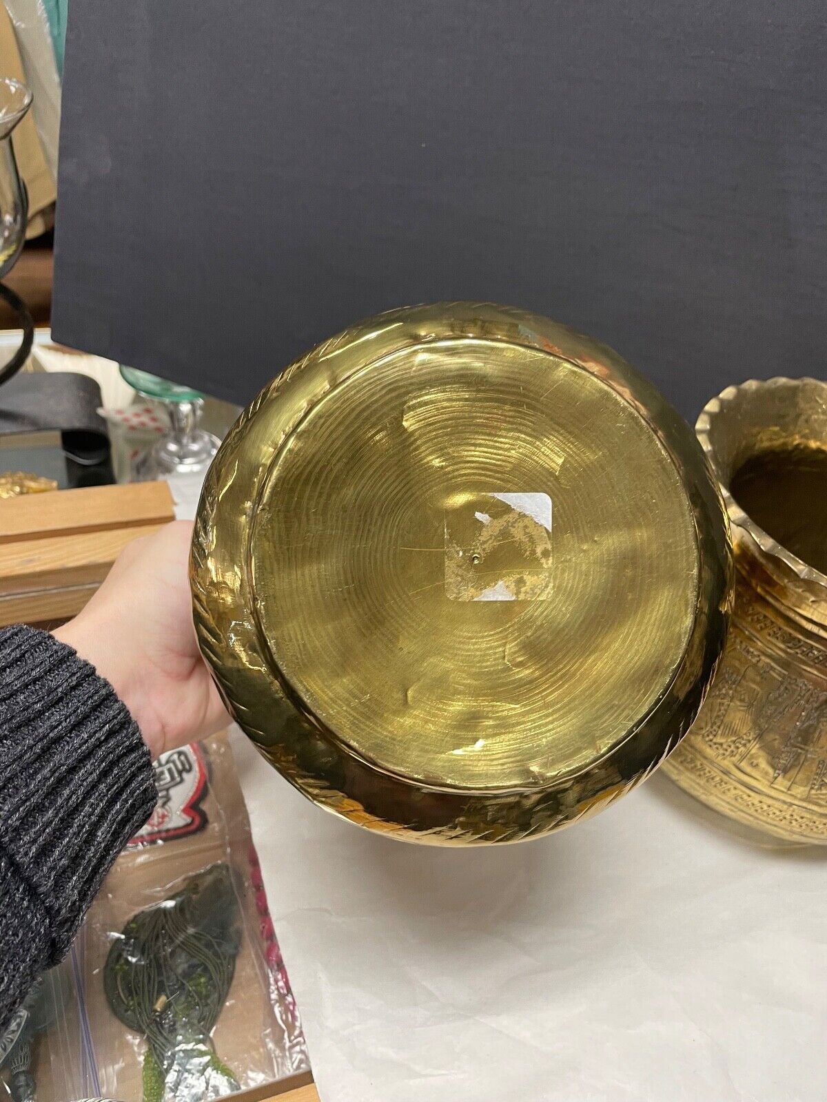 Incised Matching Brass Pots