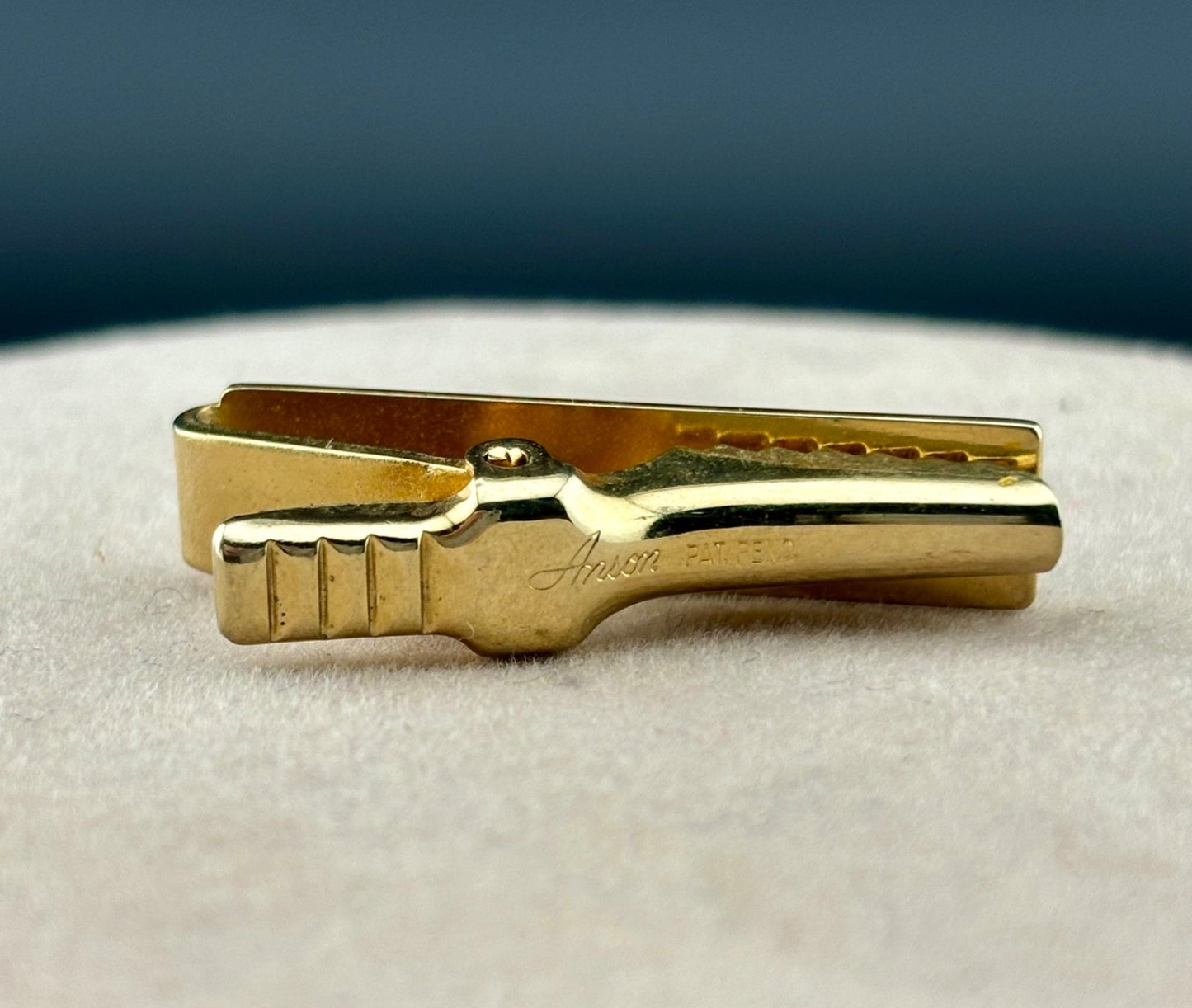 Vintage Anson Gold-Tone Floral Tie Clip