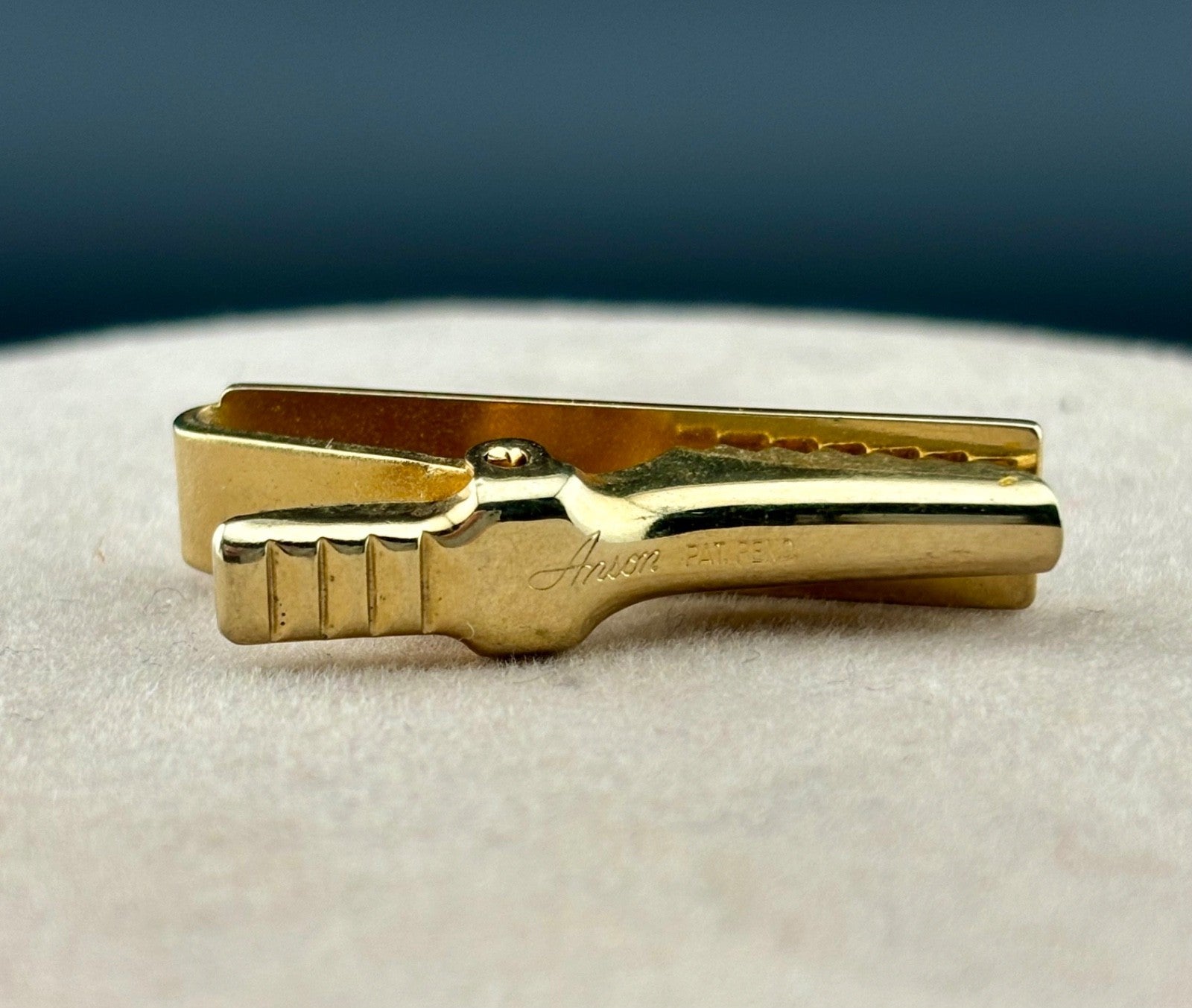 Vintage Anson Gold-Tone Floral Tie Clip