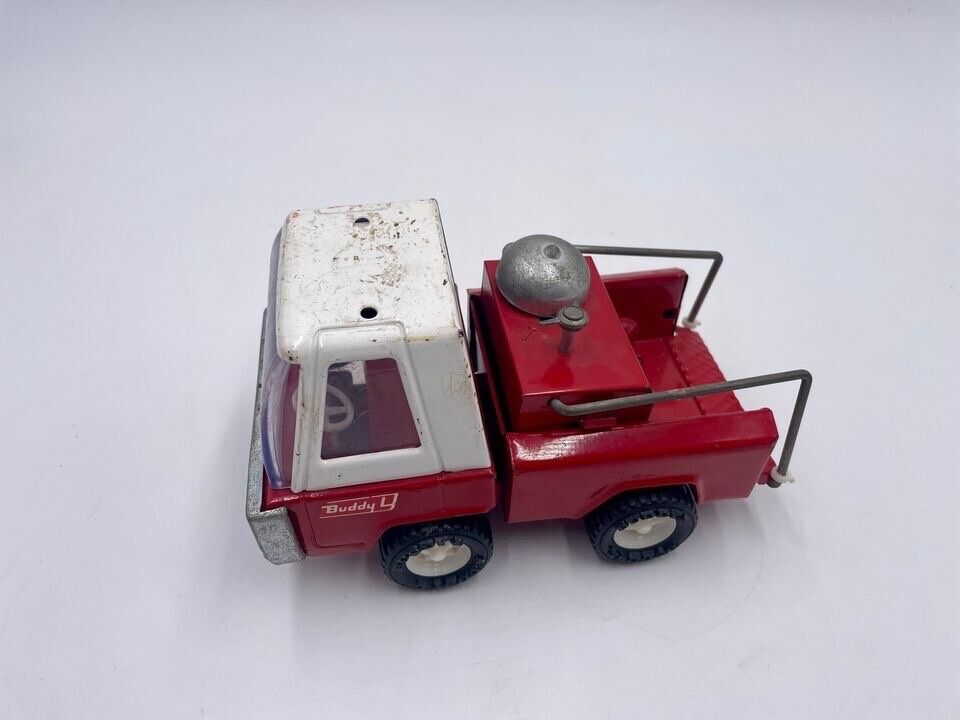 Vintage Red Buddy L Mini Red Pressed Steel Kids Toy Fire Truck