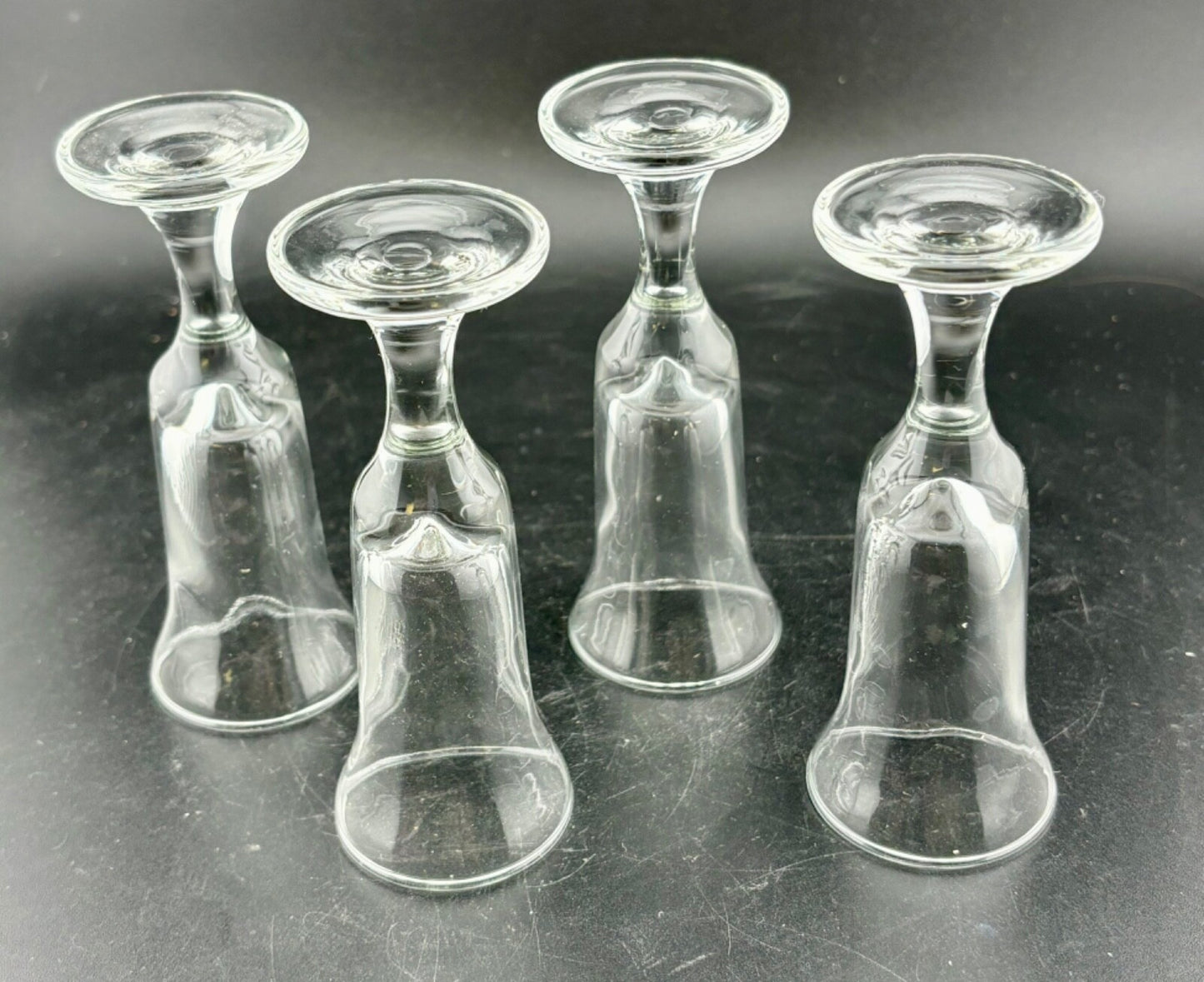 Vintage Clear Glass Cordials 4.25" Set of Four