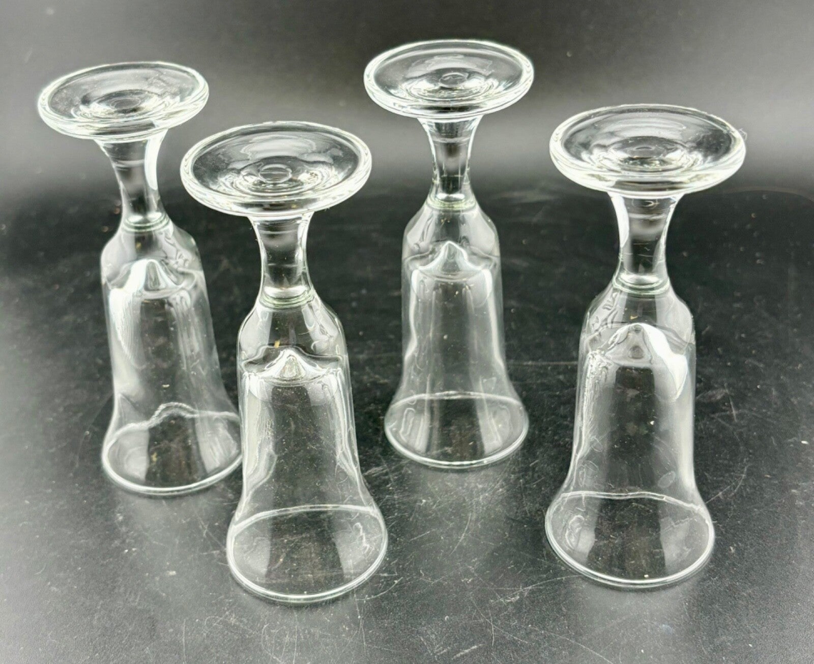 Vintage Clear Glass Cordials 4.25" Set of Four