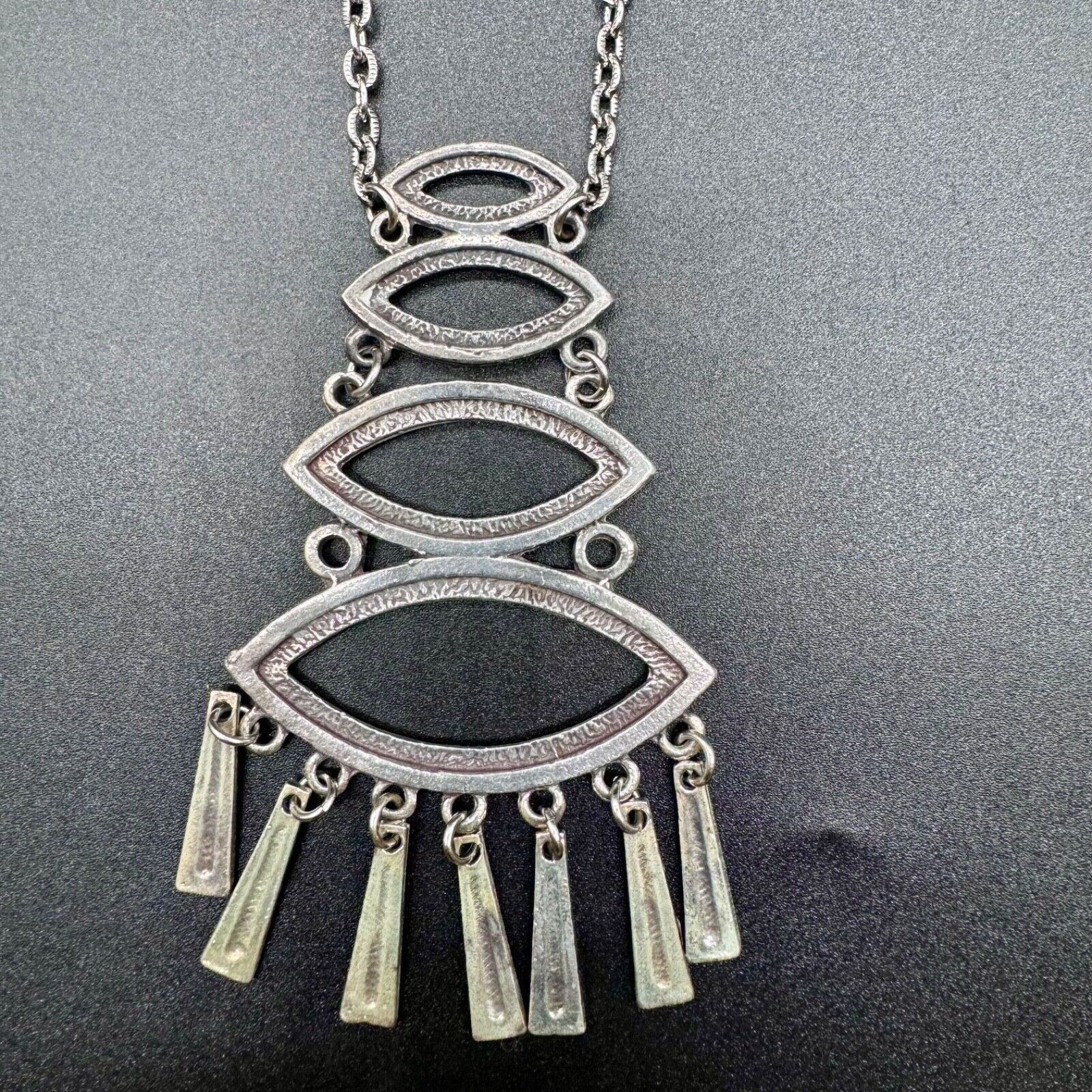 Vintage Silver Plated Nordic Style Pendant Necklace