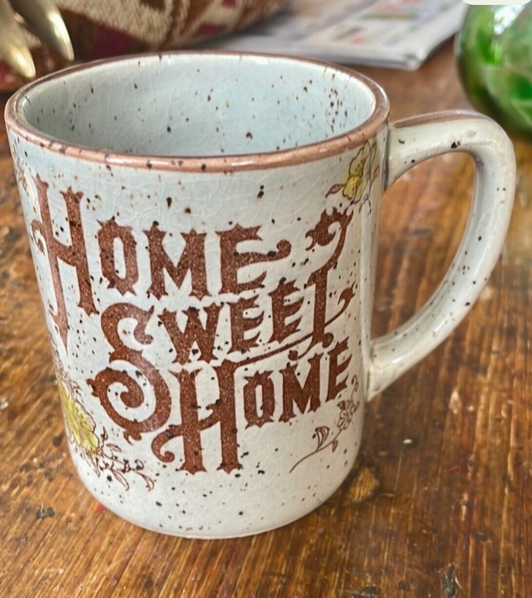 VINTAGE 1970s CERAMIC HOME SWEET HOME MUG CUP JAPAN