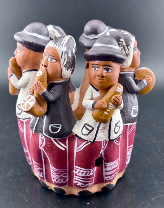 Peruvian Pottery Circle of Friends/Musicians Figurine