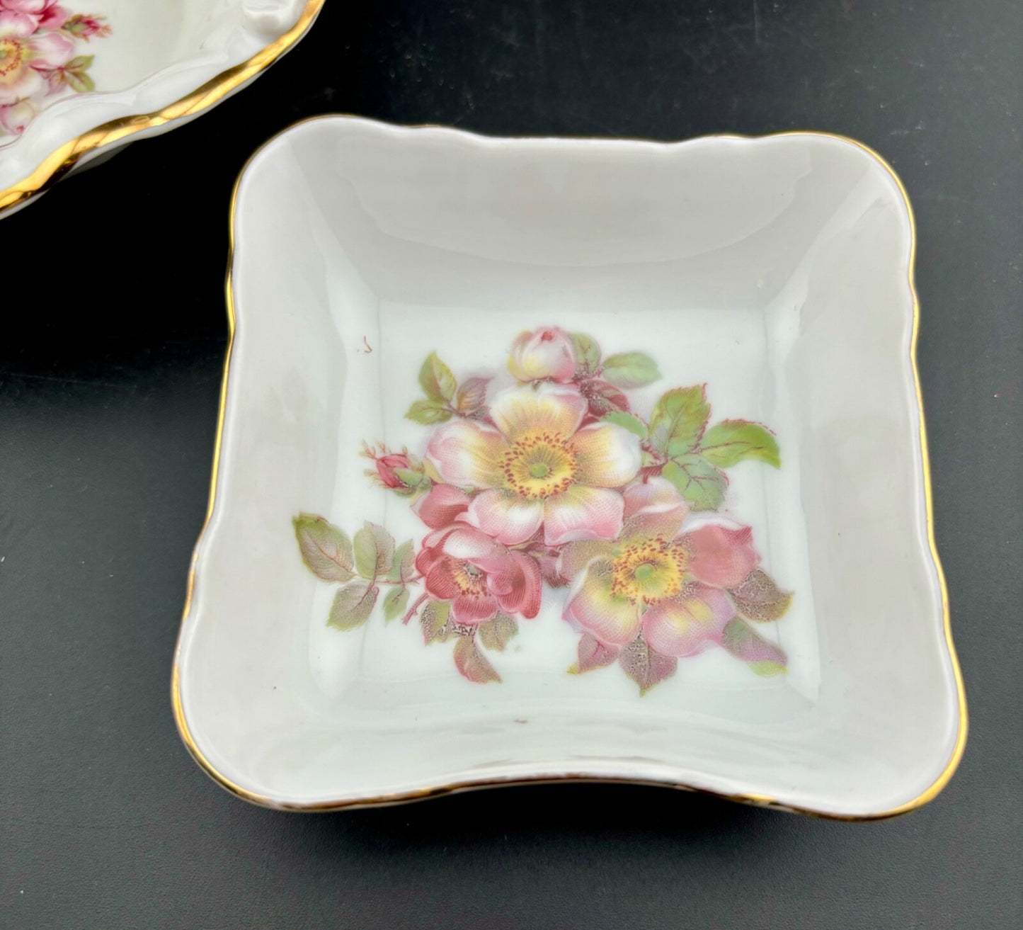 Vintage German Wild Rose Decorative Candy Dishes-2