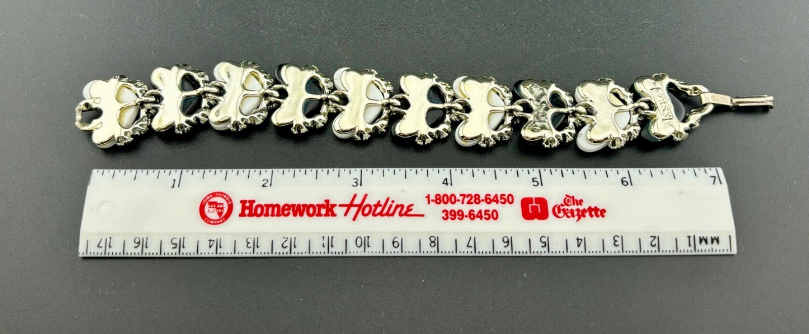 Vintage BSK Rhinestone/Enamel/Acrylic Bracelet