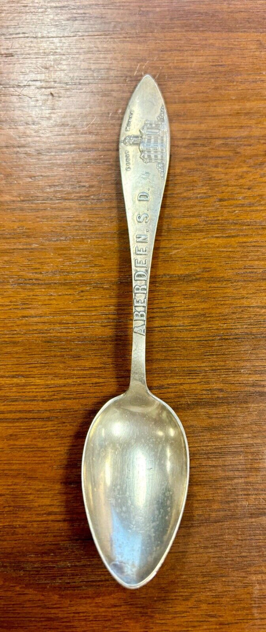 Sterling Silver Antique Aberdeen SD Court House Souvenir Spoon 5.5” 19 grams