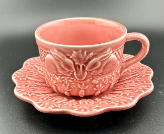 Bordallo Pinhiero Bunny Pink Tea Cup & Saucer
