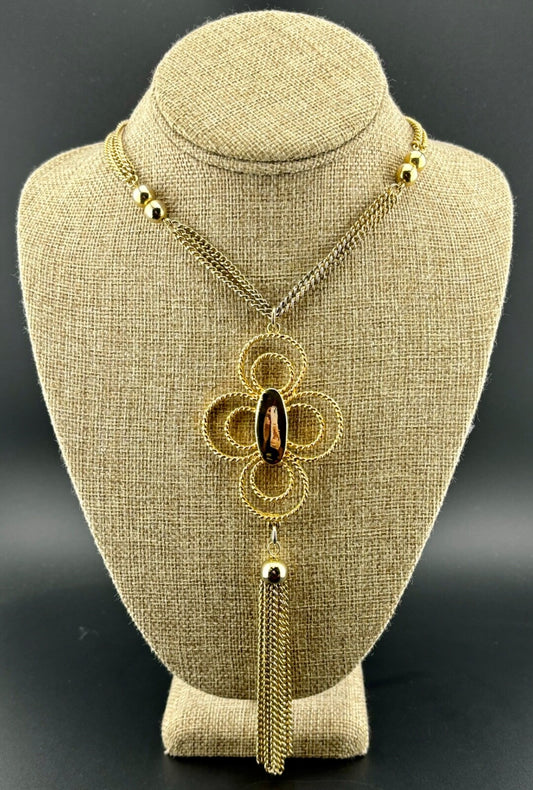 Vintage Gold-Tone Tassel Necklace NK