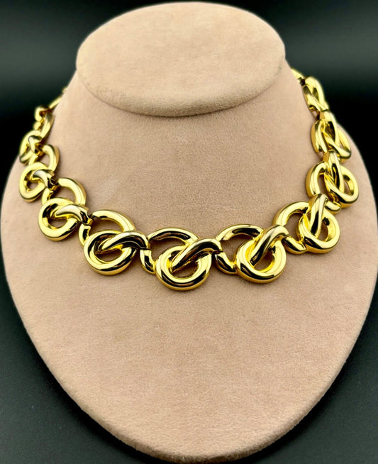 Vintage Gold-Tone Toggle Necklace Collar