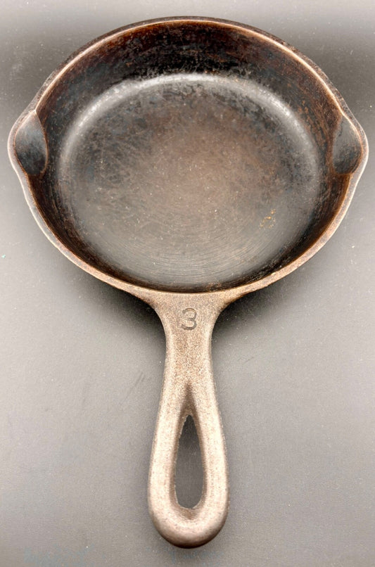 Vintage 6 1/2" Wagner Ware No. 3 Cast Iron Sidney-0 Skillet # 1053 Frying Pan