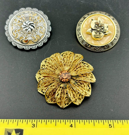 Three Vintage Scarf Clips NK