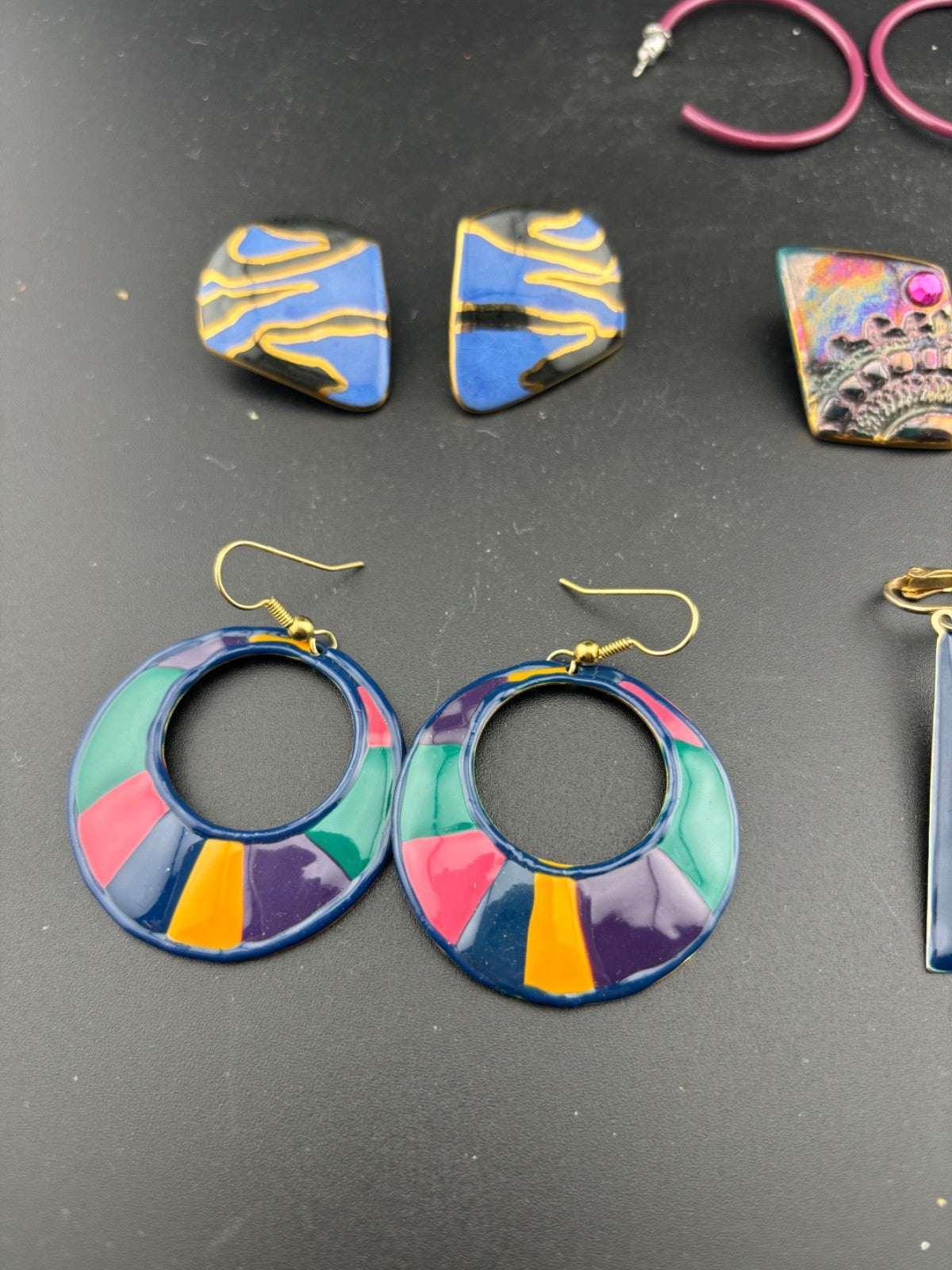 Vintage Bold 1980s Earrings 7 Pairs