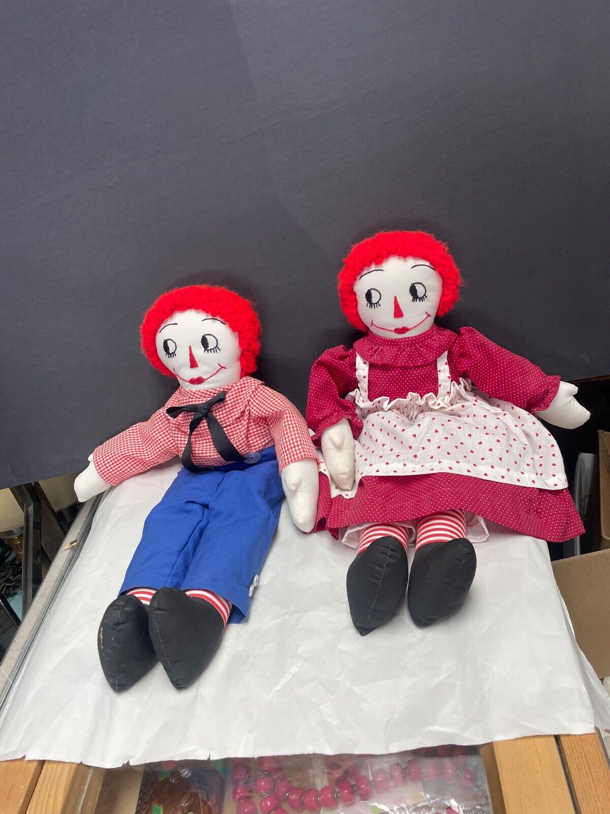 Handmade Vintage Raggedy Ann and Andy Dolls