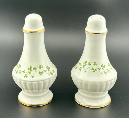 Royal Tara Salt and Pepper Shakers Trellis Made Ireland EUC Shamrocks