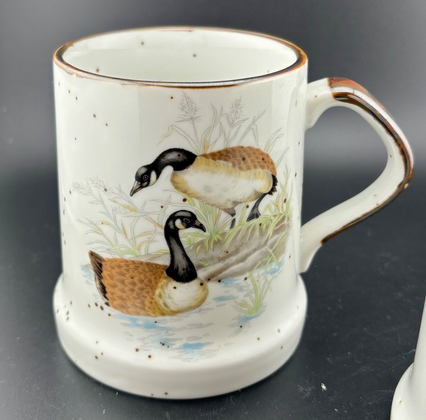 Vintage English Pointer and Canadian Geese Mugs