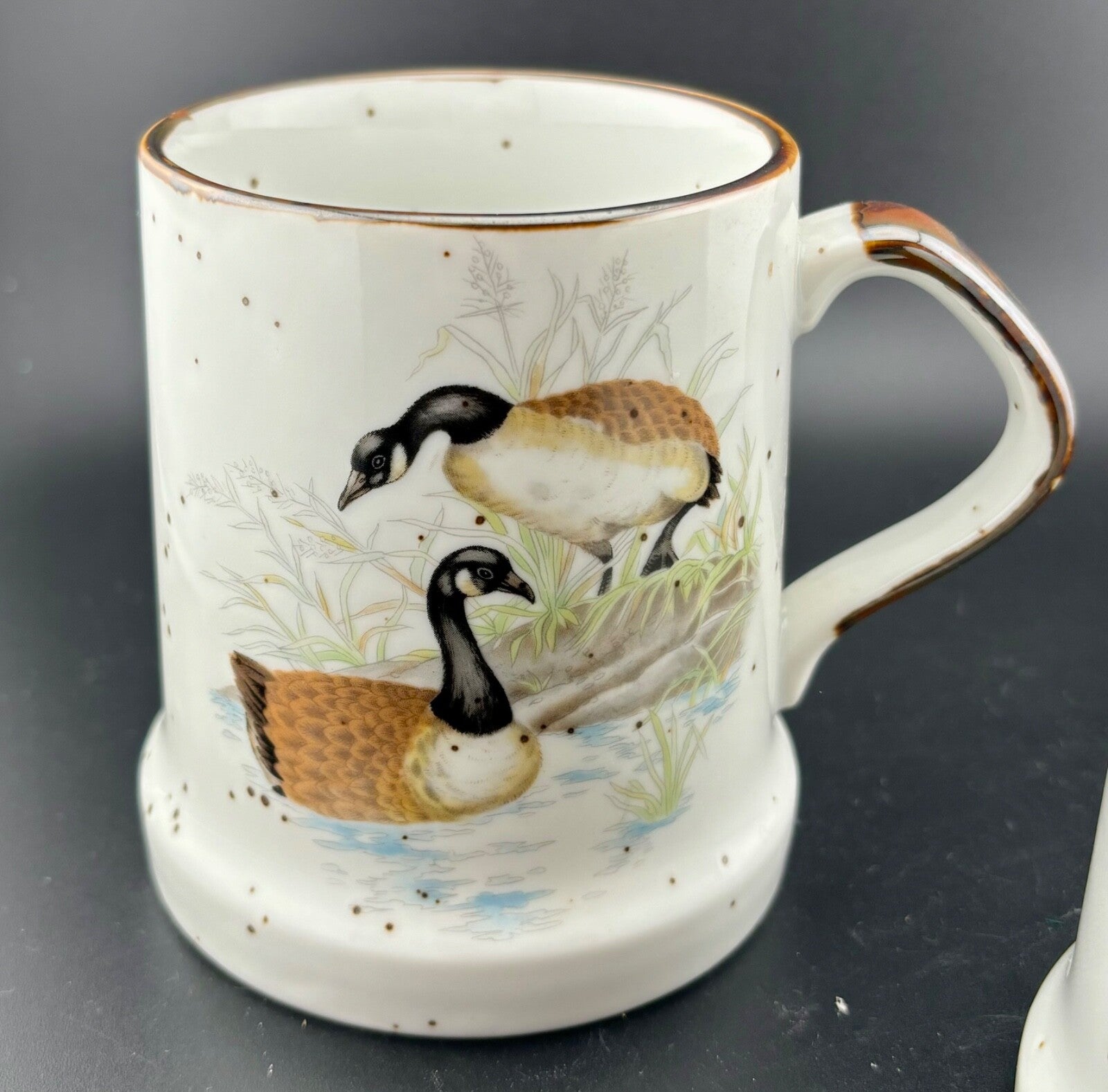 Vintage English Pointer and Canadian Geese Mugs