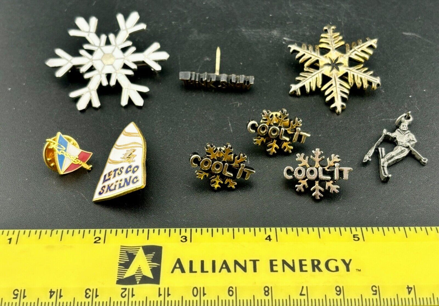 Lot of Nine Vintage Skiing Pins and Pendant NK