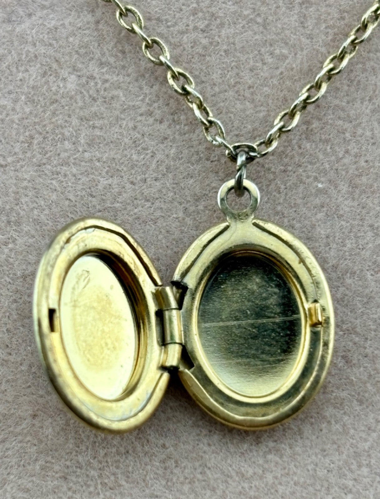 1928 Brand Gold-Tone Faux Opal Locket Necklace 15"