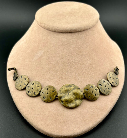 Vintage Premier Designs Brass Disc Bracelet
