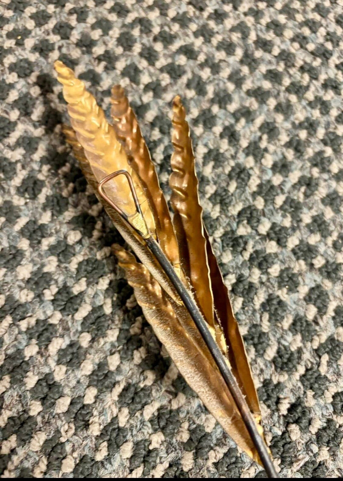 Vintage Home Interiors Brass Wheat Wall Decor   MCM  Homco  31”