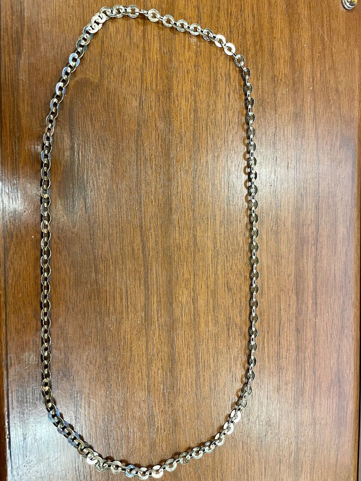 Unmarked Sterling Silver Chain Necklace 24 Grams