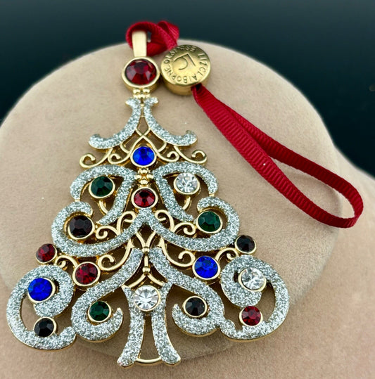 2018 Liz Claiborne Rhinestone Christmas Tree Ornament/Pendant NK