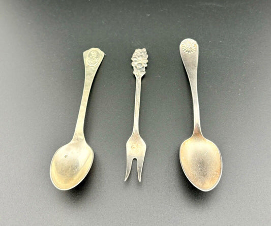 Vintage Silver Plated Demitasse Spoons and Pickle Fork