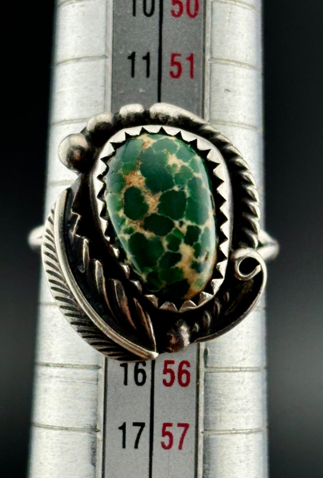 Vintage Turquoise and Unmarked Sterling Silver Ring Sz. 7