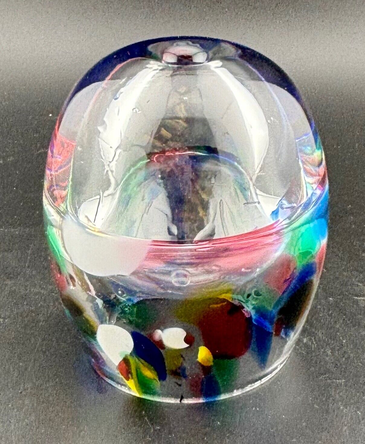 M Pyrcak Art Glass Oil Lamp/Paperweight Poland