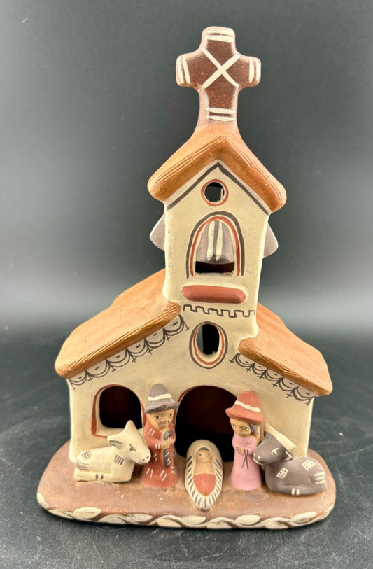 Peru Folk Art Artisan Terra Cotta Clay Pottery Peruvian Nativity Scene Figure