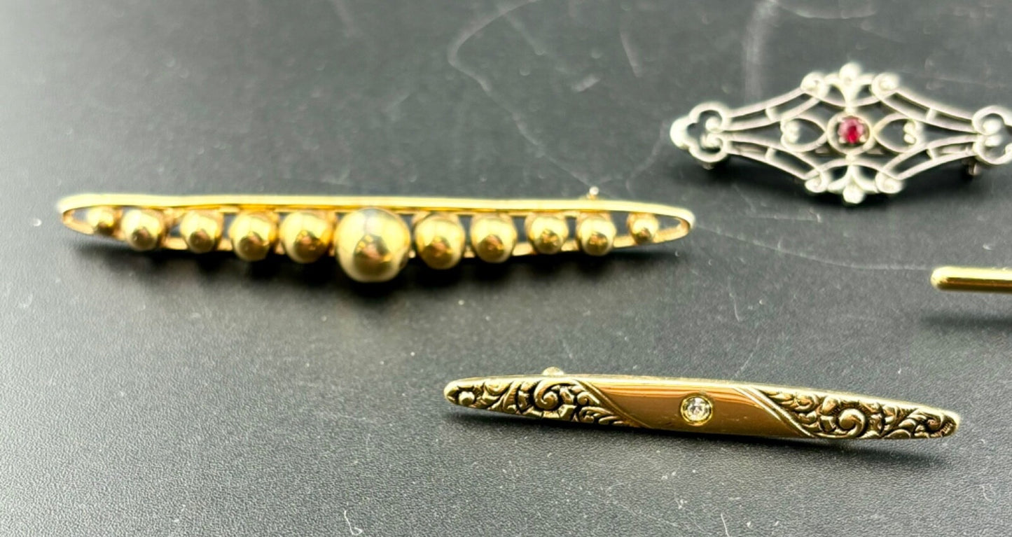 Lot of Five Vintage Bar Pins Avon and Unmarked NK