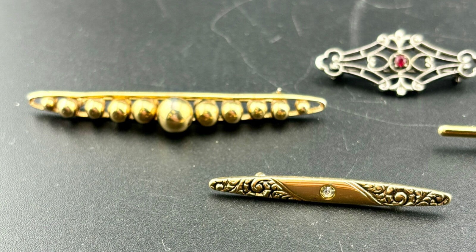 Lot of Five Vintage Bar Pins Avon and Unmarked NK