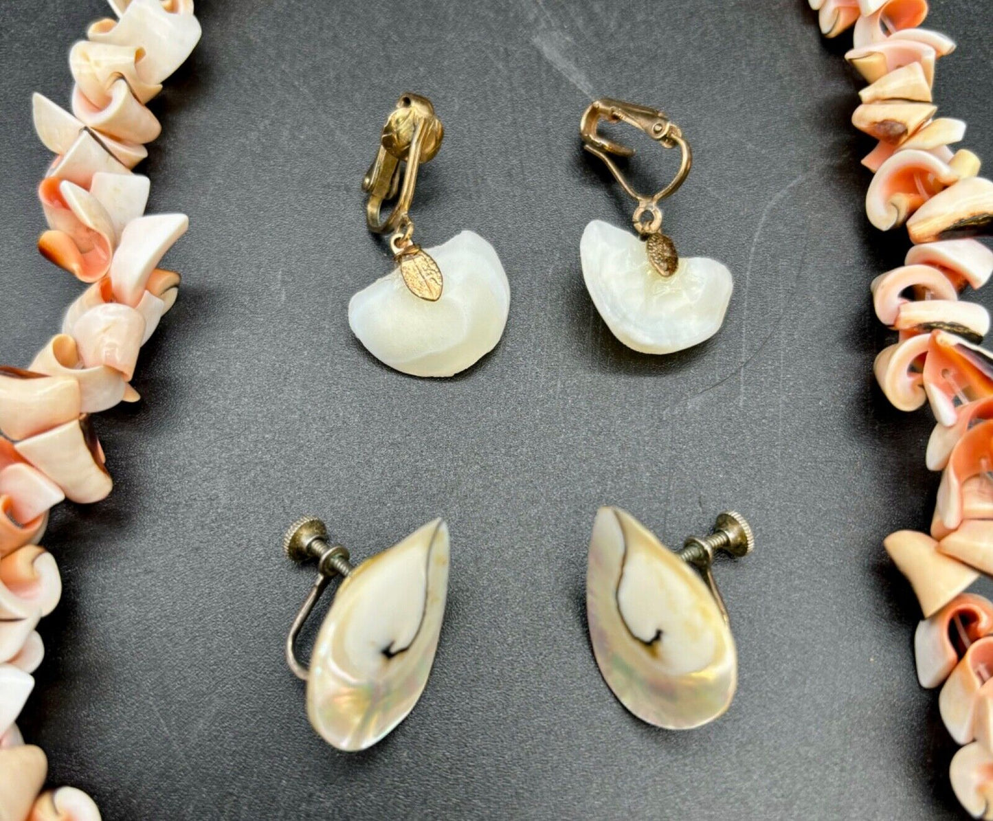 Lot of Vintage Shell Necklaces/Earrings/Brooch NK