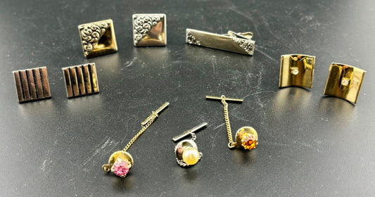 Lot of Vintage Men's Tie Tacks and Cuff Links