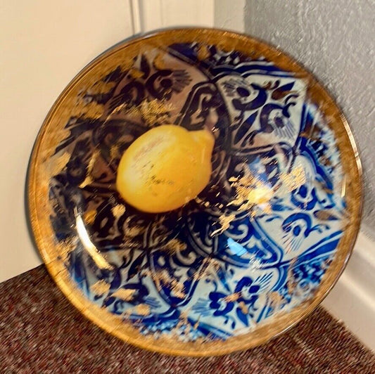 Signed Art Glass Plate "Citron" From Von Maur 2003