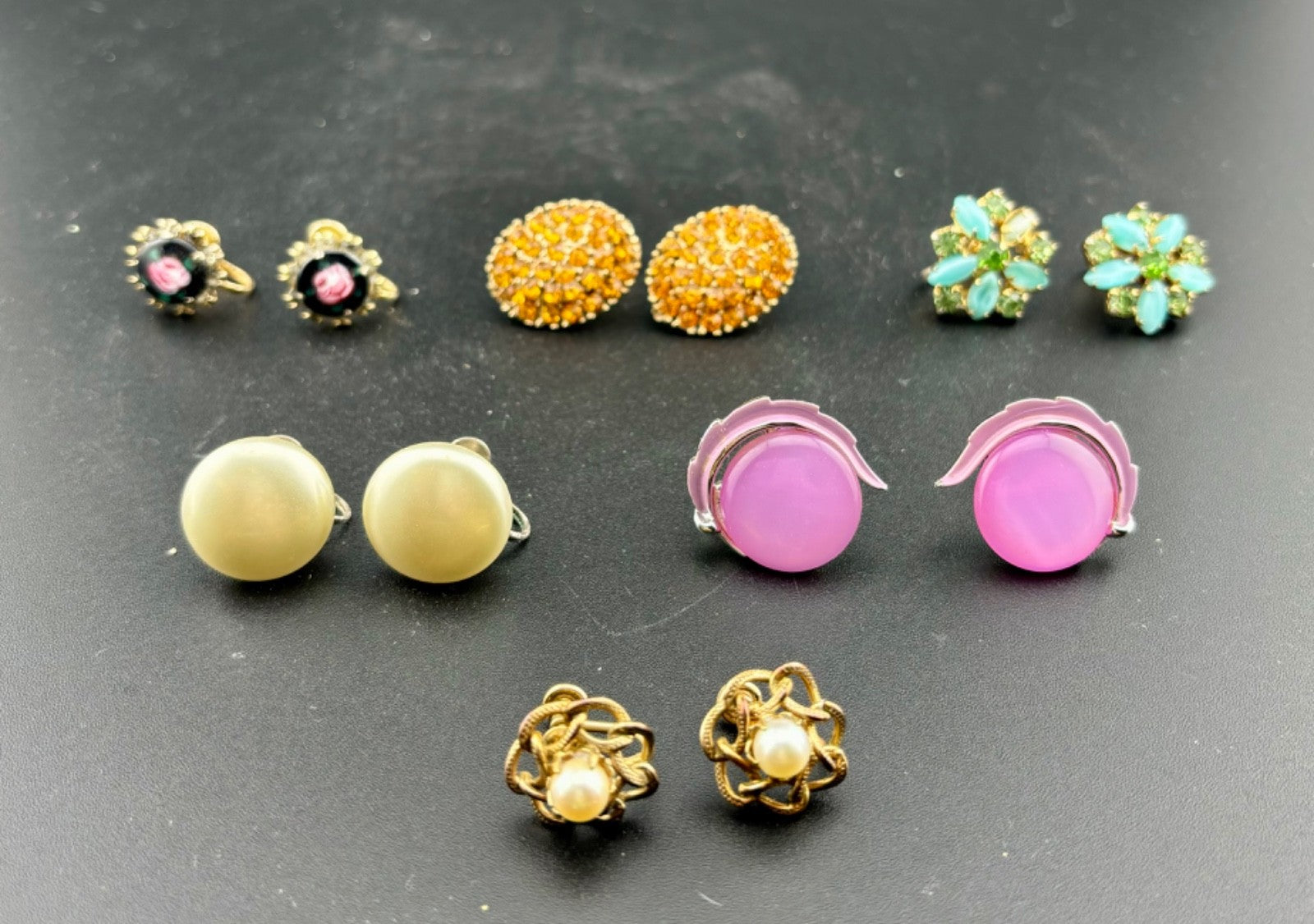 Vintage Screw-Back Earrings 6 Pairs Lisner and Gold-Filled