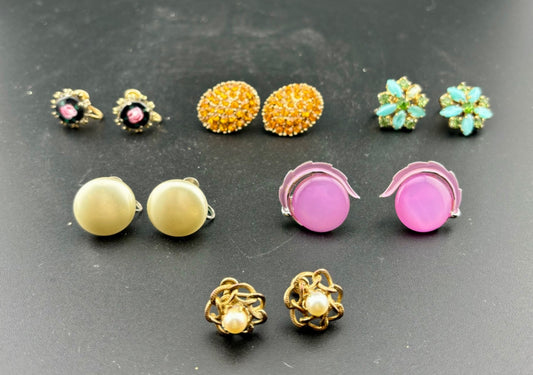 Vintage Screw-Back Earrings 6 Pairs Lisner and Gold-Filled