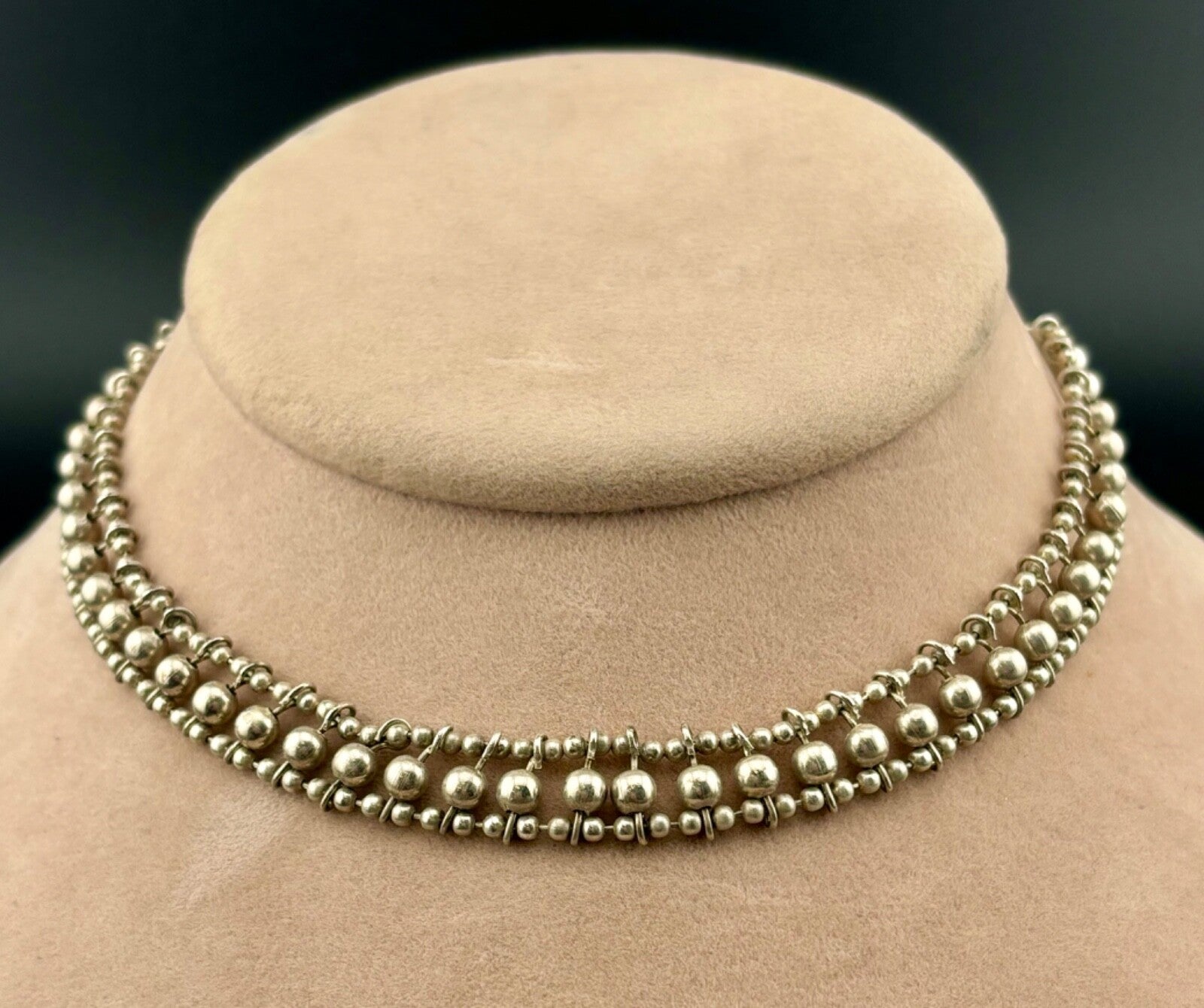 Vintage Silver-Plated Choker Necklace